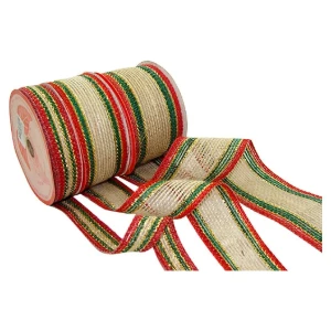 Fita de Juta Natal Modelo 43 - Rolo com 10 m - Artesanato e Personalizados