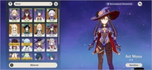 Conta genshin impact AR39 (jean, venti, mona e qiqi)