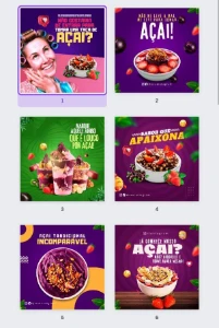 Pack Canva Açaí 25 Templates - Outros