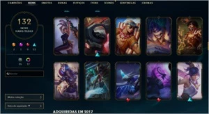 CONTA 2013 PLAT 4 SKINS VITORIOSAS DESDA S3 TODOS CAMPEÕES - League of Legends LOL