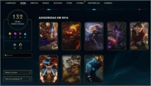 CONTA 2013 PLAT 4 SKINS VITORIOSAS DESDA S3 TODOS CAMPEÕES - League of Legends LOL