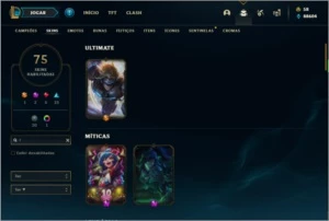 Conta Unranked com TODOS os champs e 75 Skins - League of Legends LOL