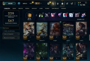 Unranked com 65 Champs e 45 Skins - League of Legends LOL