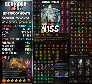 Conta Super Top com diversas skins e Gemas Perfeitas