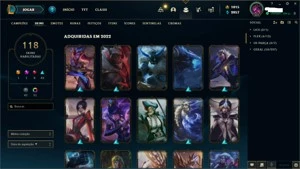Conta League of Legends Platina 4 + 118 SKINS LOL