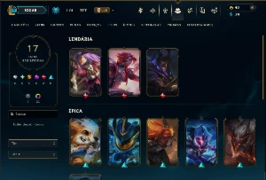 Esmeralda 4 com 35 Champs e 17 Skins ( MID / JG / ADC ) - League of Legends LOL