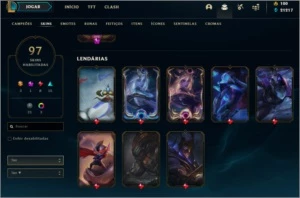 97 skins caras, com 21k de essência. - League of Legends LOL