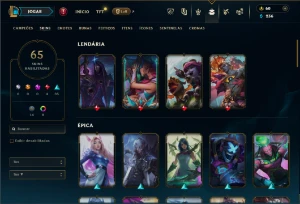 Esmeralda 2 com 90 Champs e 65 Skins ( MAIN ADC ) - League of Legends LOL