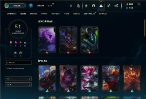 Esmeralda 4 com 85 Champs e 51 Skins + 2 Espolios - League of Legends LOL