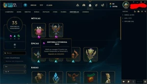 Vendo Conta Lol Platina 1, 340 skins, 7 skins vitoriosas - League of Legends