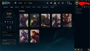 Vendo Conta Lol Platina 1, 340 skins, 7 skins vitoriosas - League of Legends