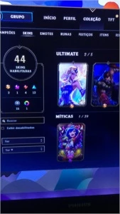 Conta com varias skins caras e raras - League of Legends LOL