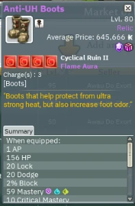 Anti-UH Boots lvl 80 w/ Flame Aure (Aura de Chamas) - Wakfu