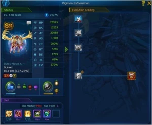 Conta DMO server omegamon com Jesmon X, UVX e mais - Digimon Masters Online