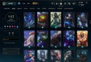 Prata 2 com TODOS os Champs e 143 Skins ( ADC / MID / SUP ) - League of Legends LOL