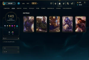 Prata 2 com TODOS os Champs e 143 Skins ( ADC / MID / SUP ) - League of Legends LOL