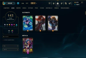 Prata 2 com TODOS os Champs e 143 Skins ( ADC / MID / SUP ) - League of Legends LOL