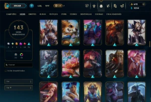 Prata 2 com TODOS os Champs e 143 Skins ( ADC / MID / SUP ) - League of Legends LOL