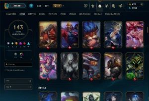 Prata 2 com TODOS os Champs e 143 Skins ( ADC / MID / SUP ) - League of Legends LOL