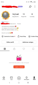 Conta Kwai com maís de 14 mil seguidores super Barata - Redes Sociais