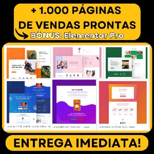 + 1.000 Páginas de Vendas Prontas + Elementor Pro 2024 - Outros