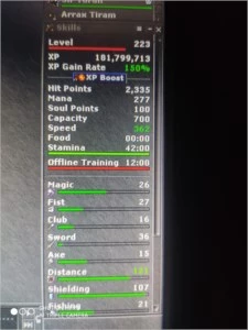 MS 307, RP 223, ED 216 (ML 92), EK 160, ED 152 PVP e BR - Tibia