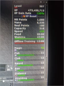 MS 307, RP 223, ED 216 (ML 92), EK 160, ED 152 PVP e BR - Tibia