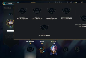 Unranked com 35 Champs e 4 Skins
