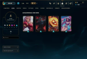 Unranked com 35 Champs e 4 Skins - League of Legends LOL