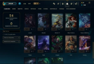 Unranked com 35 Champs e 4 Skins - League of Legends LOL