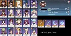 Conta com Hutao + Cyno + Baculo das areias - Genshin Impact