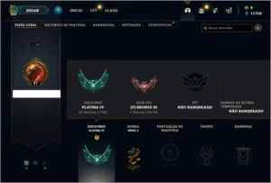 Conta Platina 4 com 26 Champs e 7 Skins - League of Legends LOL
