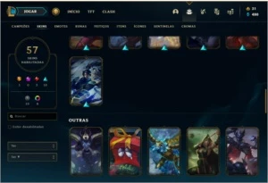 Conta unranked MONO ADC com 57 skins e 75 champs - League of Legends LOL