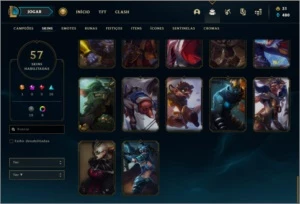 Conta unranked MONO ADC com 57 skins e 75 champs - League of Legends LOL