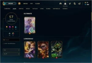 Conta unranked MONO ADC com 57 skins e 75 champs - League of Legends LOL