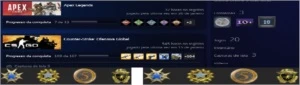 Conta 4 medalhas (2015/2017/Lealdade/5 anos de serviço) - Counter Strike CS