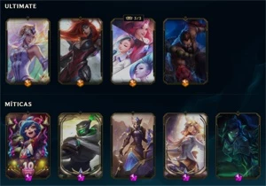 Conta com emote de challenger e quase 300 skins - League of Legends LOL