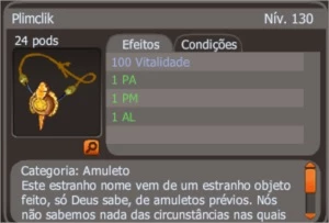 AMULETO PLIMCLIK +1PA/+1PM/+1AL/+100 VIT (SPIRITIA) - Dofus