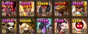 conta de summoners wars com varios nat 5