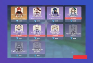 15 Personagens 5, 11 Armas 5, Level 58 - Genshin Impact