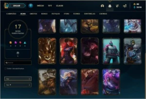 Conta diamante 4 com 74 champs e 17 skins - League of Legends LOL