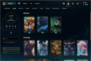 Conta diamante 4 com 74 champs e 17 skins - League of Legends LOL