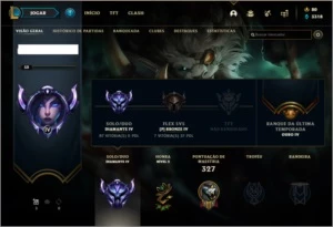 Conta diamante 4 com 74 champs e 17 skins - League of Legends LOL