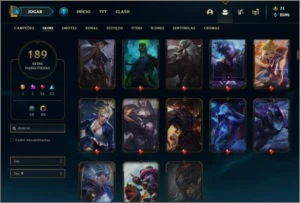 Conta ouro 4 com TODOS os champs, 189 skins e 1,6kk de riven - League of Legends LOL
