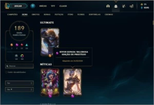 Conta ouro 4 com TODOS os champs, 189 skins e 1,6kk de riven - League of Legends LOL