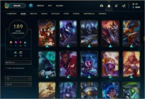 Conta ouro 4 com TODOS os champs, 189 skins e 1,6kk de riven - League of Legends LOL