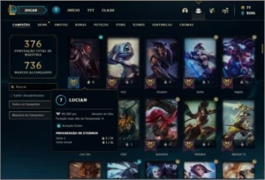 Conta ouro 4 com TODOS os champs, 189 skins e 1,6kk de riven - League of Legends LOL