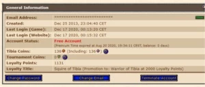 VENDO ACC COM 1131 LOYALITY POINTS - COM MAKER SKILL ALTO!! - Tibia