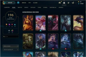 conta level 144 com 196 skins 3 miticas 35 cromas 93 emotes - League of Legends LOL