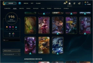 conta level 144 com 196 skins 3 miticas 35 cromas 93 emotes - League of Legends LOL